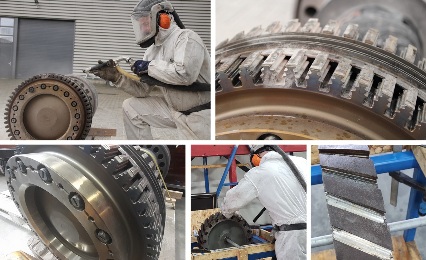 PGT10 rotor overhaul –  dry-ice cleaning